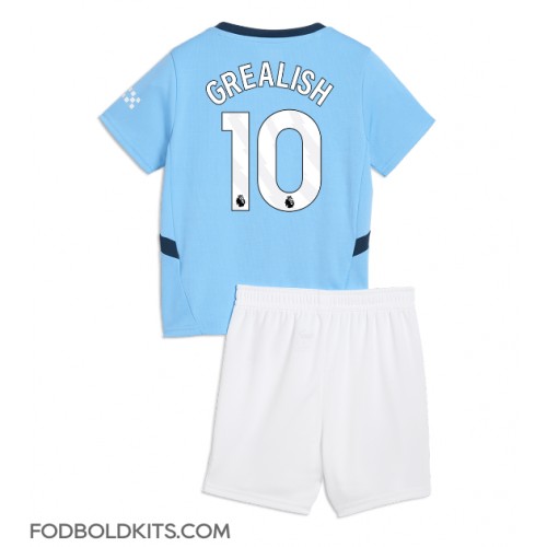 Manchester City Jack Grealish #10 Hjemmebanesæt Børn 2024-25 Kortærmet (+ Korte bukser)